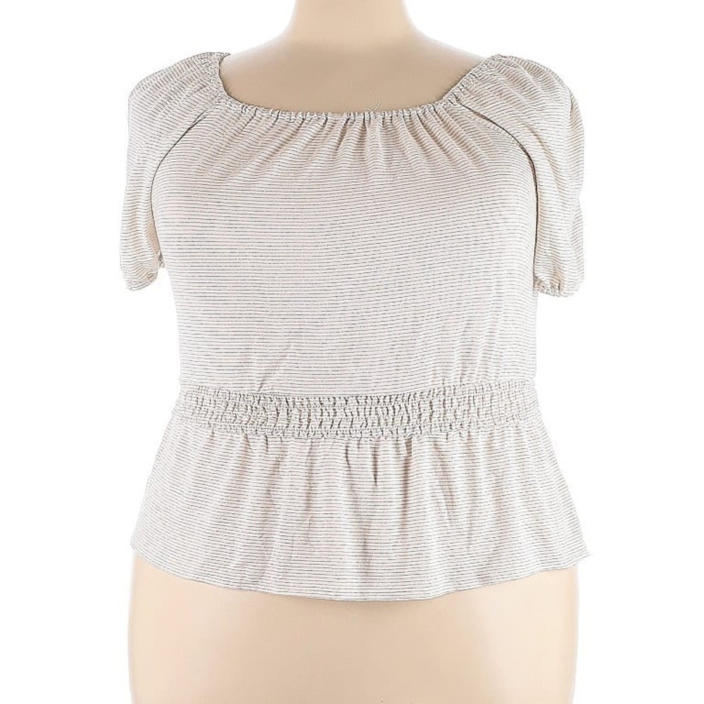 Smocked Peplum Jersey Top